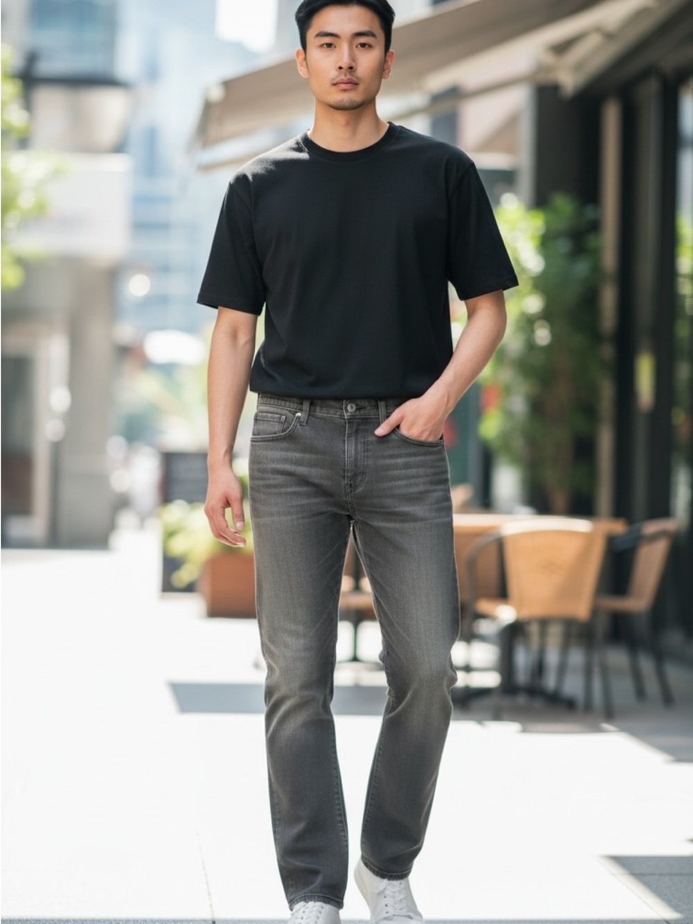 Men's Classic Straight Fit Jeans - Charcoal Gray